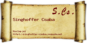 Singhoffer Csaba névjegykártya
