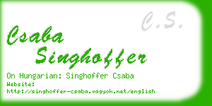 csaba singhoffer business card